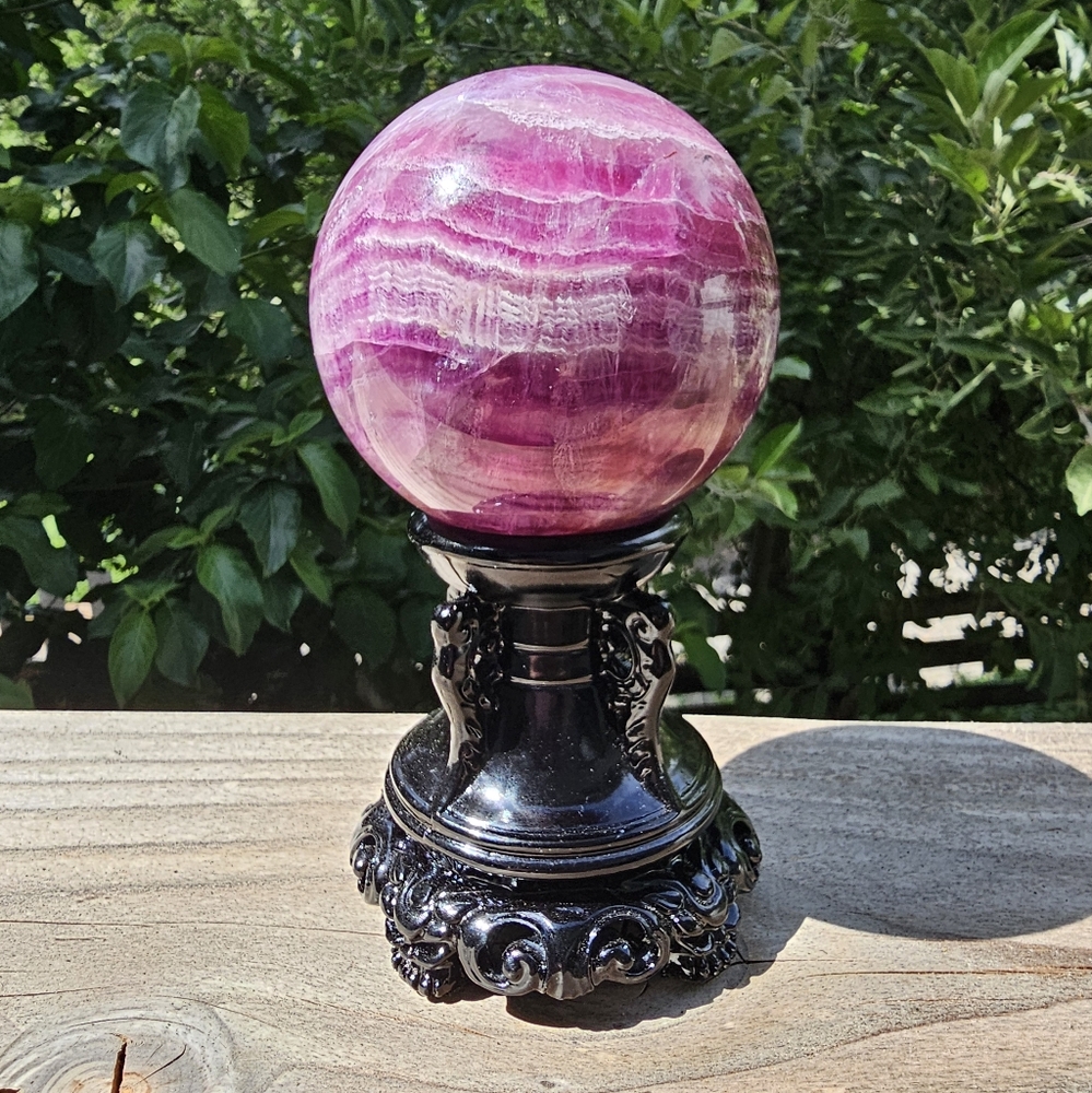 High Quality Pink Magenta Fluorite Large Crystal Sphere